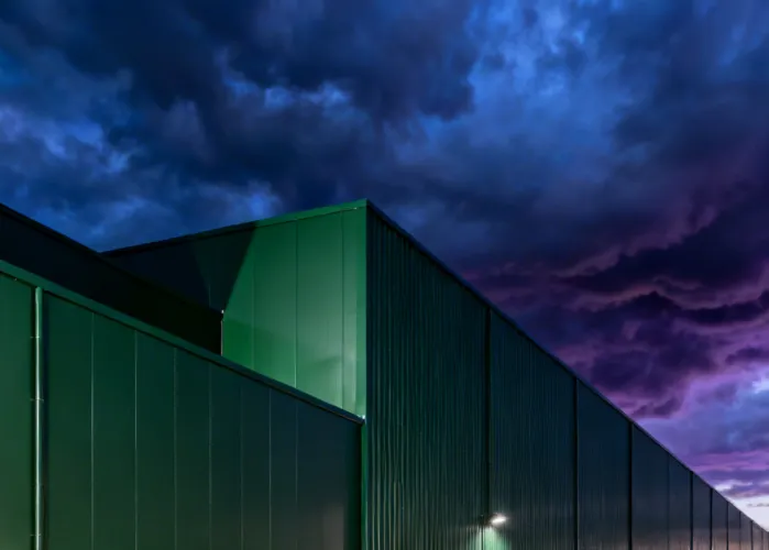 Kingspan insulated panels on a commercial building facade